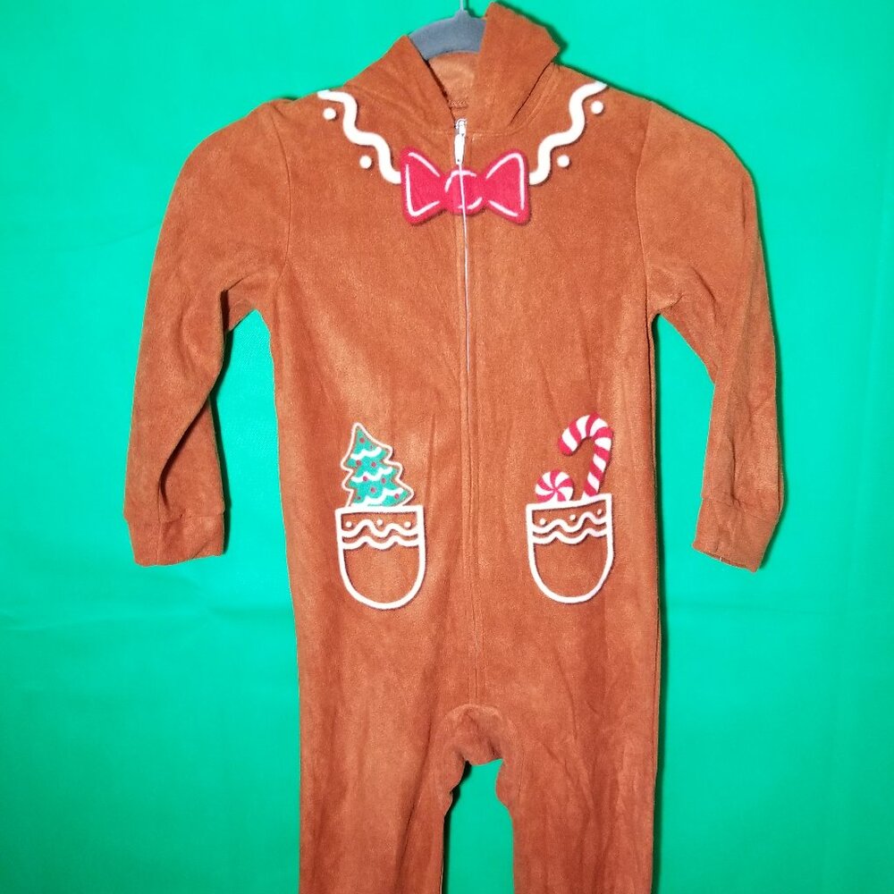 AME One Piece Gingerbread Girl XS Size 4/5 Christmas Hoodie Pajamas Soft Holiday